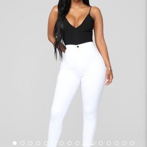 White high waisted pants